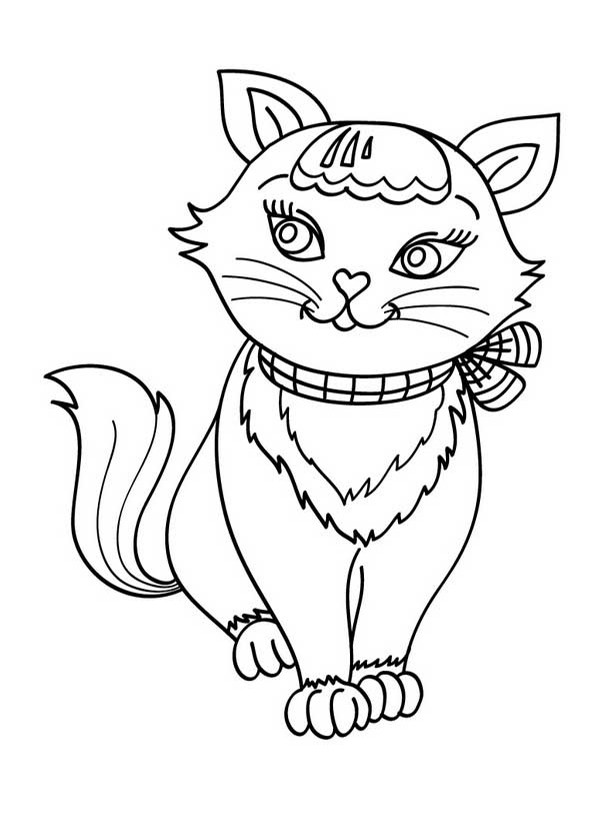 Coloriage Chat mignonne dessin gratuit à imprimer