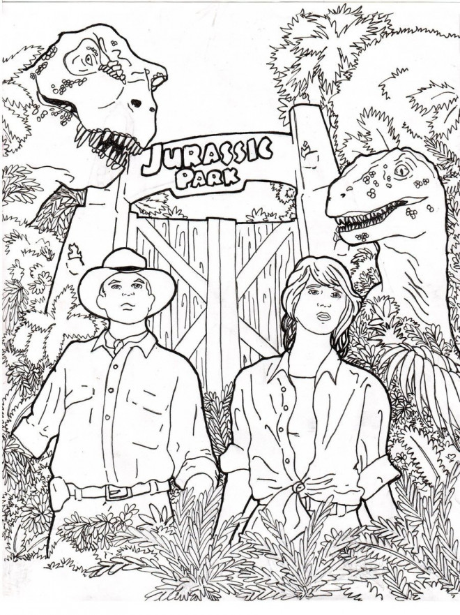 Coloriage Logo Jurassic World dessin gratuit à imprimer