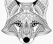 Coloriage Renard mandala dessin gratuit à imprimer