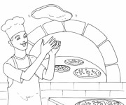 Coloriage et dessins gratuit Italie Pizza à imprimer