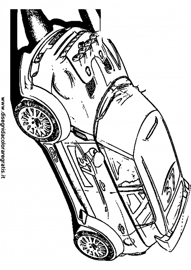 Coloriage Voiture de Rallye en couleur dessin gratuit à imprimer