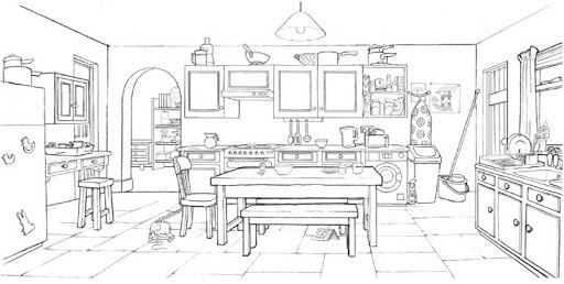 Coloriage Salle a Manger gratuit à imprimer