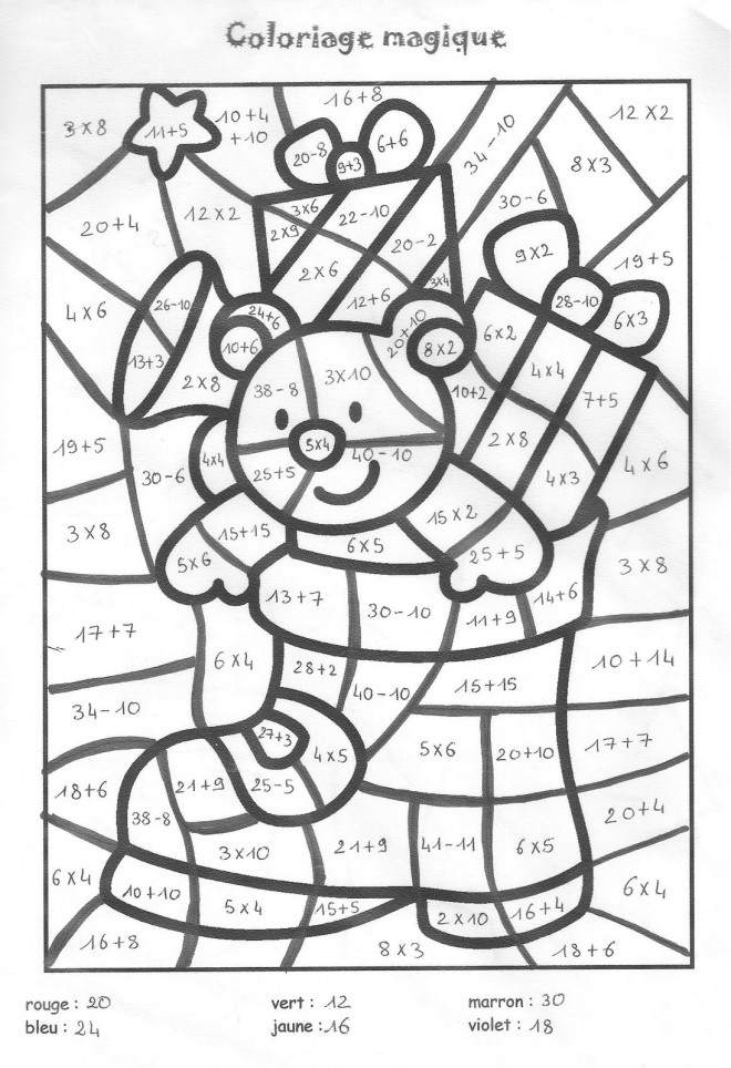 Coloriage Addition multiplication dessin gratuit à imprimer