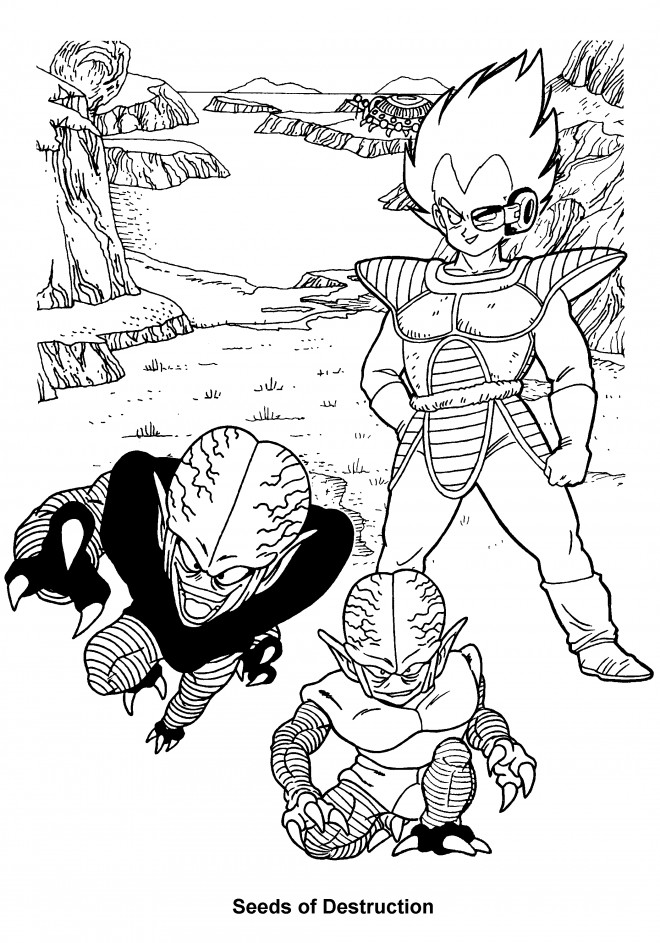Coloriage Dragon Ball Z  Le combat des dieux dessin gratuit à imprimer