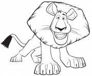 Coloriage et dessins gratuit Madagascar Alex le lion à imprimer