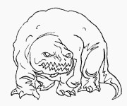Coloriage Monstre qui fait peur dessin gratuit à imprimer