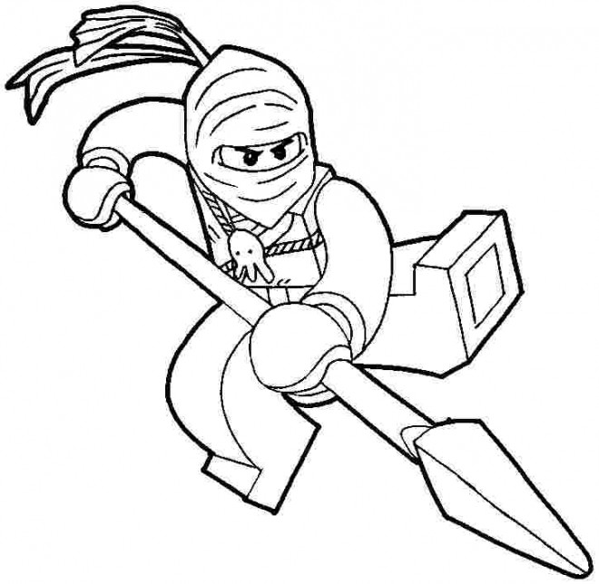 Coloriage Lego Ninjago Jay attaque dessin gratuit à imprimer