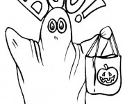 Coloriage et dessins gratuit Halloween fantôme maternelle à imprimer