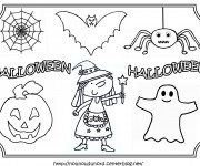 Coloriage et dessins gratuit Personnages Halloween facile à imprimer