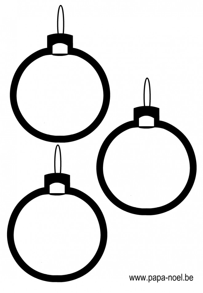 Coloriage Boules de Noel en noir et blanc dessin gratuit à imprimer