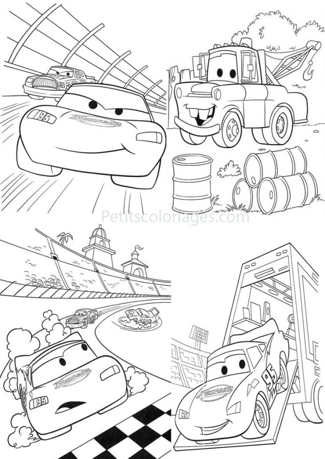 Coloriage Cars Martin et Flash Mcqueen dessin gratuit à imprimer