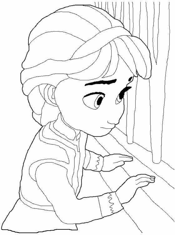 Coloriage La Reine des Neiges Enfance dessin gratuit à imprimer