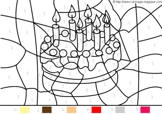 Coloriage Magique Gâteaux maternelle dessin gratuit à imprimer