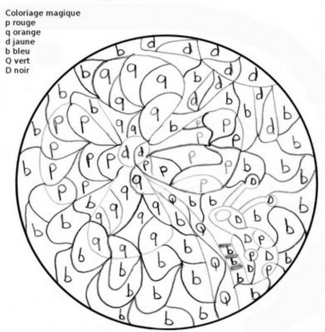 Coloriage Magique Fleur stylisée dessin gratuit à imprimer