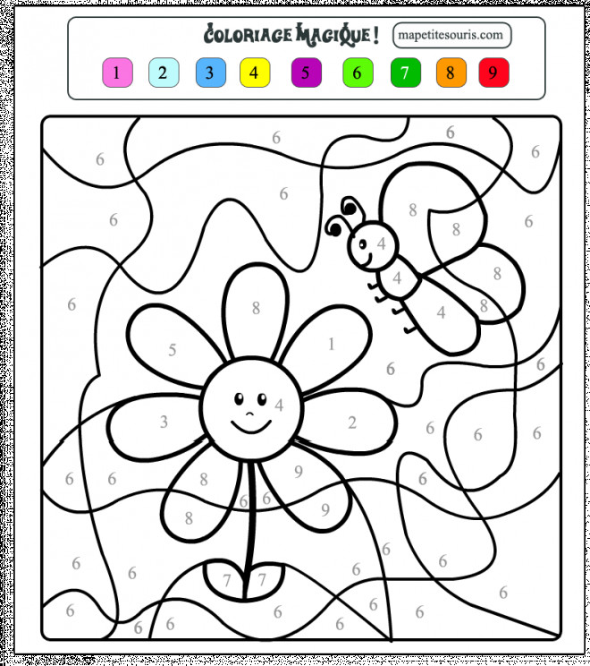 Coloriage Magique une fleur dessin gratuit à imprimer