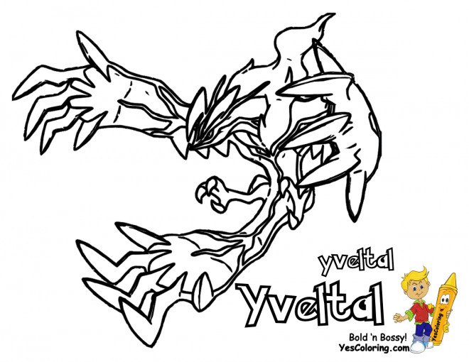 Coloriage Pokémon Yveltal dessin gratuit à imprimer