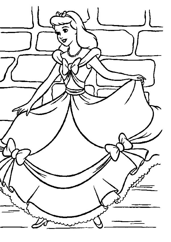 Coloriage Princesse Cendrillon gratuit à imprimer