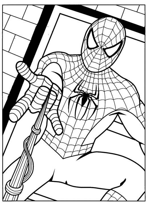 Coloriage Spiderman Facile gratuit à imprimer