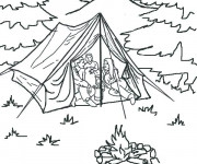 Coloriage et dessins gratuit Tente Camping à imprimer