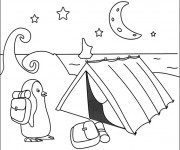 Coloriage et dessins gratuit Tente de Camping en Pôle Nord à imprimer