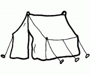 Coloriage et dessins gratuit Tente de Camping facile à imprimer