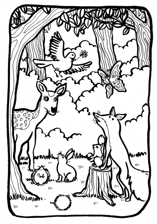 Coloriage La foret gratuit à imprimer