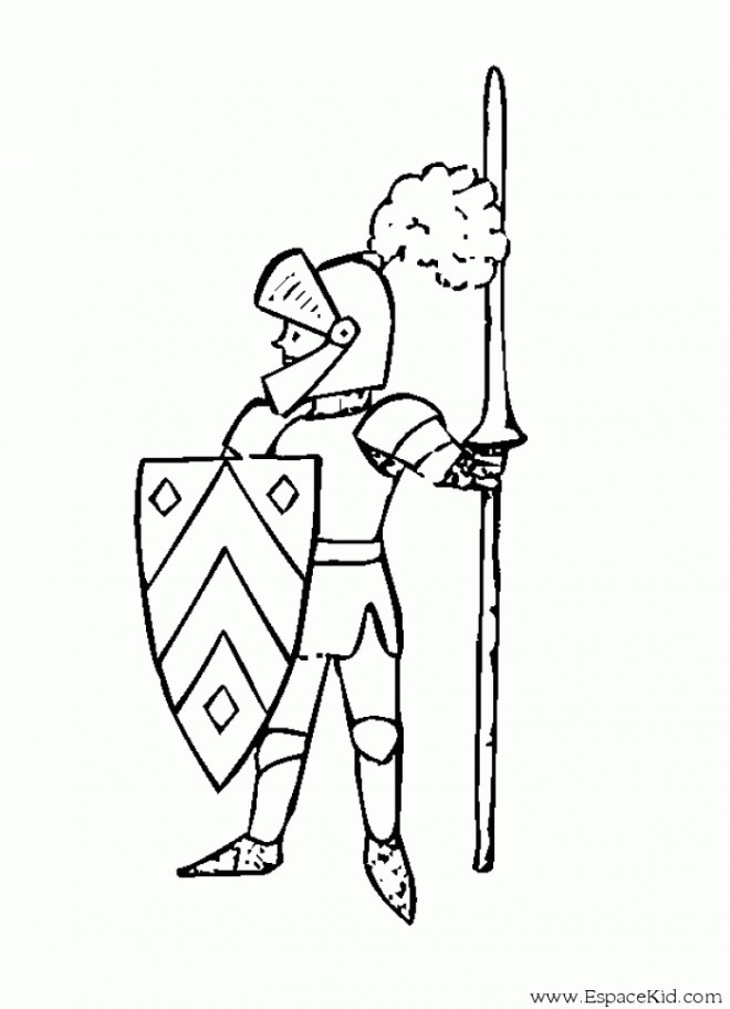 Coloriage Chevalier en garde dessin gratuit à imprimer
