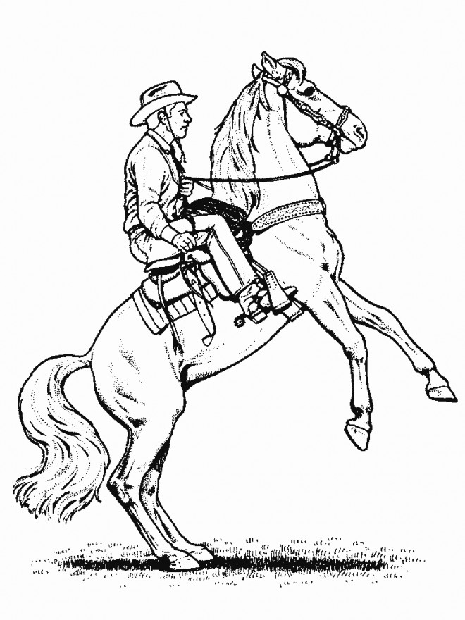 Coloriage Cowboy gratuit à imprimer