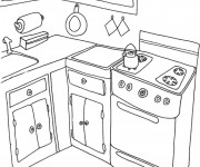 Coloriage et dessins gratuit Cuisine de la maison à imprimer