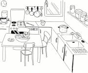 Coloriage et dessins gratuit Cuisine maternelle simple à imprimer