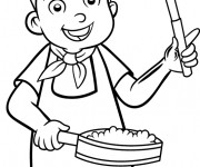 Coloriage et dessins gratuit Enfant cuisinier à imprimer