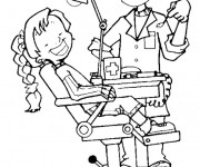 Coloriage et dessins gratuit Une fille chez le dentiste à imprimer