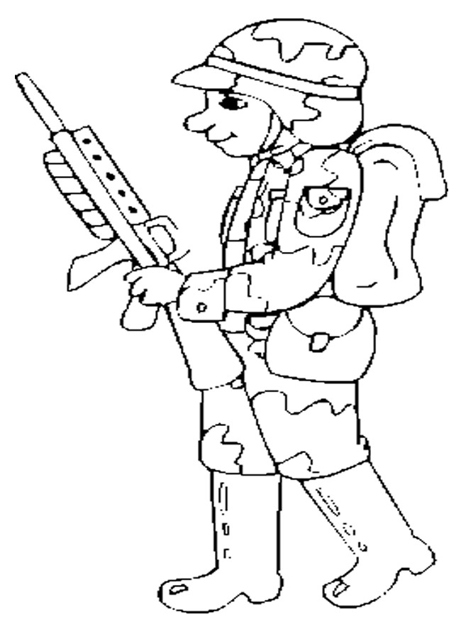Coloriage Soldat facile dessin gratuit à imprimer