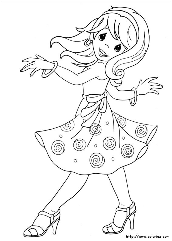 Coloriage Une Fille qui danse dessin gratuit à imprimer