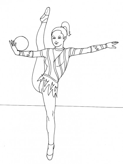 Coloriage Gymnastique rythmique ballon dessin gratuit à imprimer