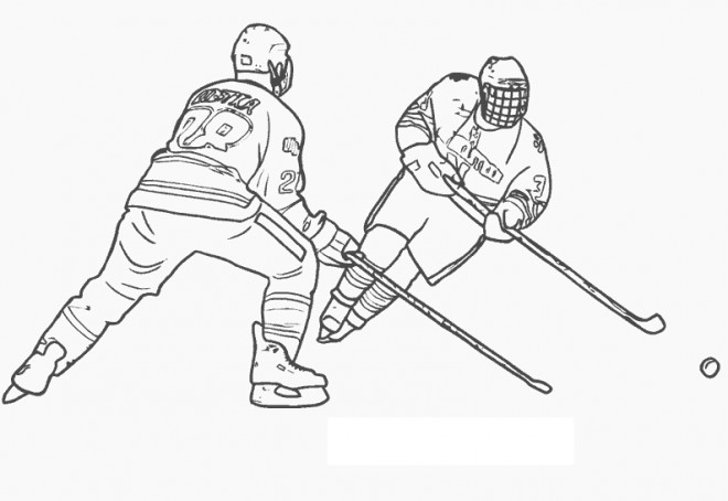 Coloriage Hockey sur glace en noir dessin gratuit à imprimer