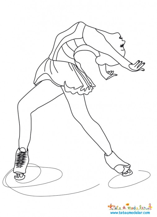 Coloriage Patinage artistique féminin dessin gratuit à imprimer