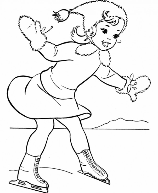 Coloriage Patinage en hiver dessin gratuit à imprimer