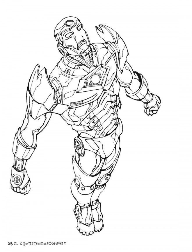 Coloriage Iron Man en volant dessin gratuit à imprimer