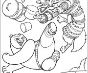 Coloriage et dessins gratuit Kung Fu Panda combat de Po à imprimer