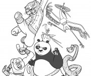 Coloriage et dessins gratuit Kung Fu Panda Personnages à imprimer