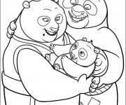 Coloriage Kung Fu PandaPo et ses parents