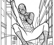 Coloriage Spiderman lanceur de Toile