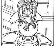 Coloriage et dessins gratuit Spiderman observe à imprimer