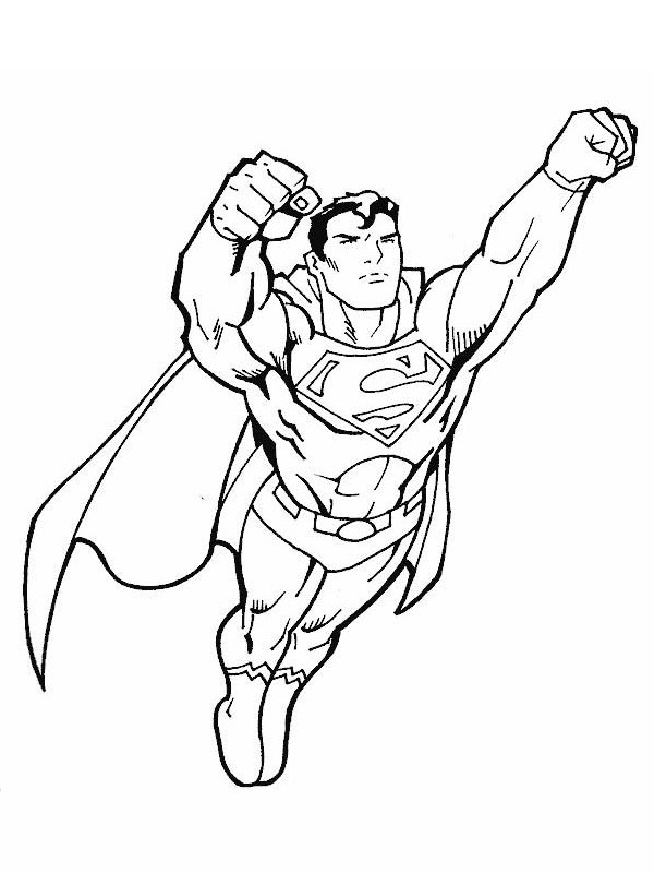 Coloriage Super Man en vol dessin gratuit à imprimer
