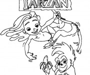 Coloriage et dessins gratuit Le Petit Tarzan Walt Disney à imprimer