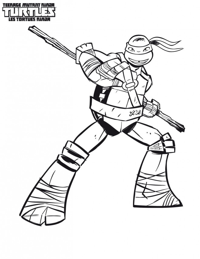 Coloriage Tortue Ninja Donatello dessin gratuit à imprimer