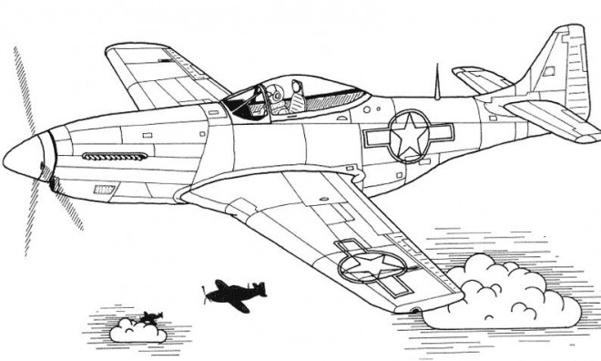 Coloriage Avion de Chasse sur ordinateur dessin gratuit à imprimer