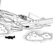 Coloriage et dessins gratuit Avion de Chasse Tigershark à imprimer