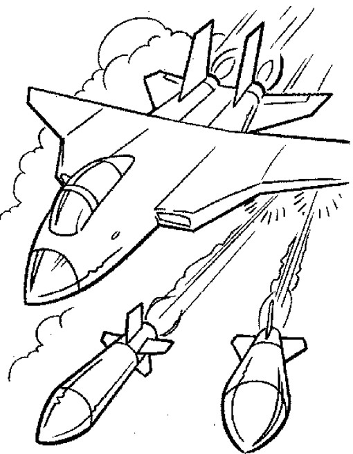 Coloriage Avion de Guerre gratuit à imprimer